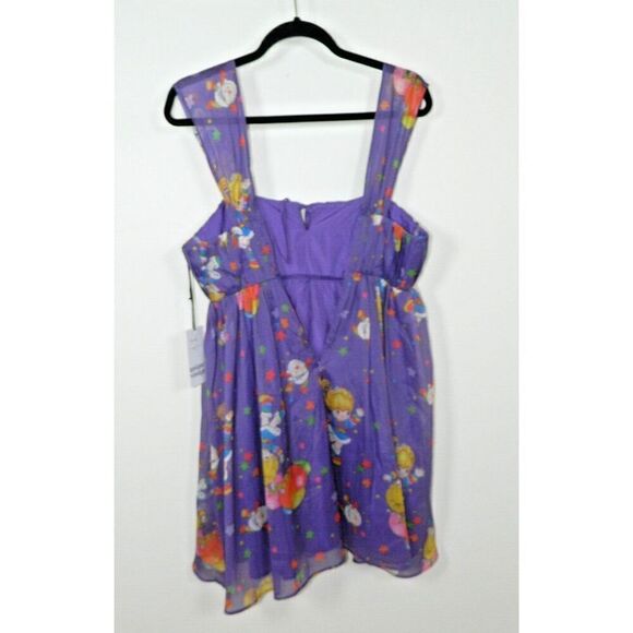 Unique‎ Vintage x Rainbow Brite Dress Size Medium 6/8 Purple Rainbow Night Print - Picture 12 of 15